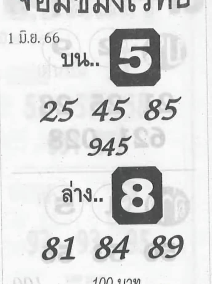 เลขจอมขมังเวทย์ 1/6/66