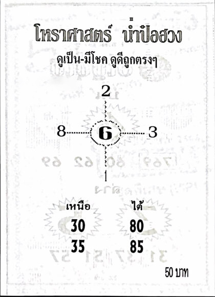 หวยไทย น่ำป๋อฮวง 30/12/66